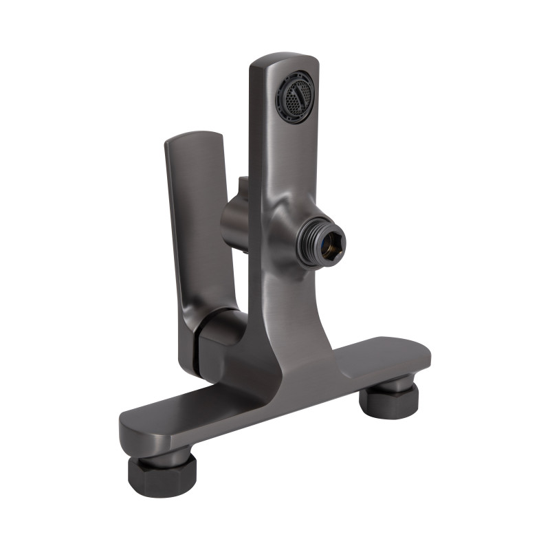 Змішувач для ванни Qtap Slavonice (з душовим гарнітуром) QTSLV259GMB48035 Gunmetal Black PVD SD00054159