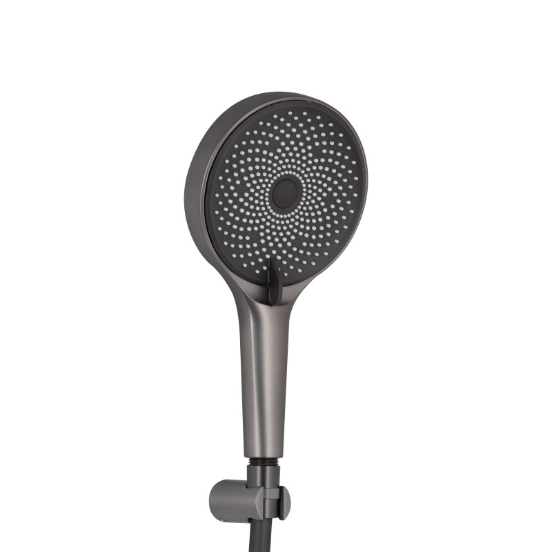 Змішувач для ванни Qtap Slavonice (з душовим гарнітуром) QTSLV259GMB48035 Gunmetal Black PVD SD00054159