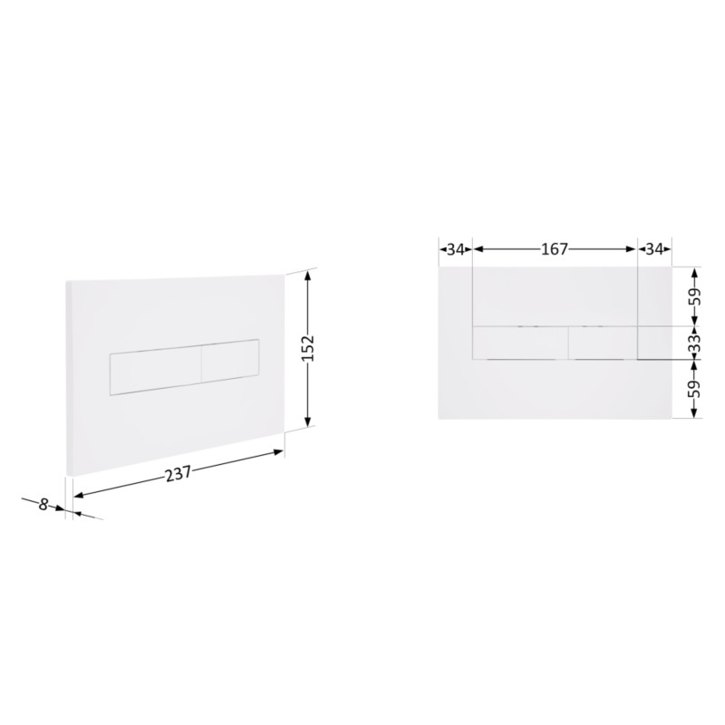 Клавіша змиву Qtap Standard 152x236x28 мм, White, лінійна QTSTD164W49471 SD00055595