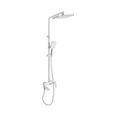 Qtap Душова система універсальна Swan Cascada на три споживача (з виливом) QTSWA111CRW45570 Chrome/White