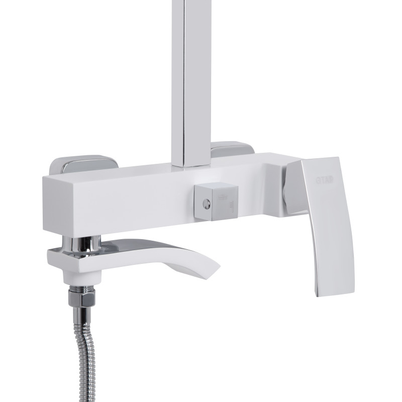 Qtap Душова система універсальна Swan Cascada на три споживача (з виливом) QTSWA111CRW45570 Chrome/White