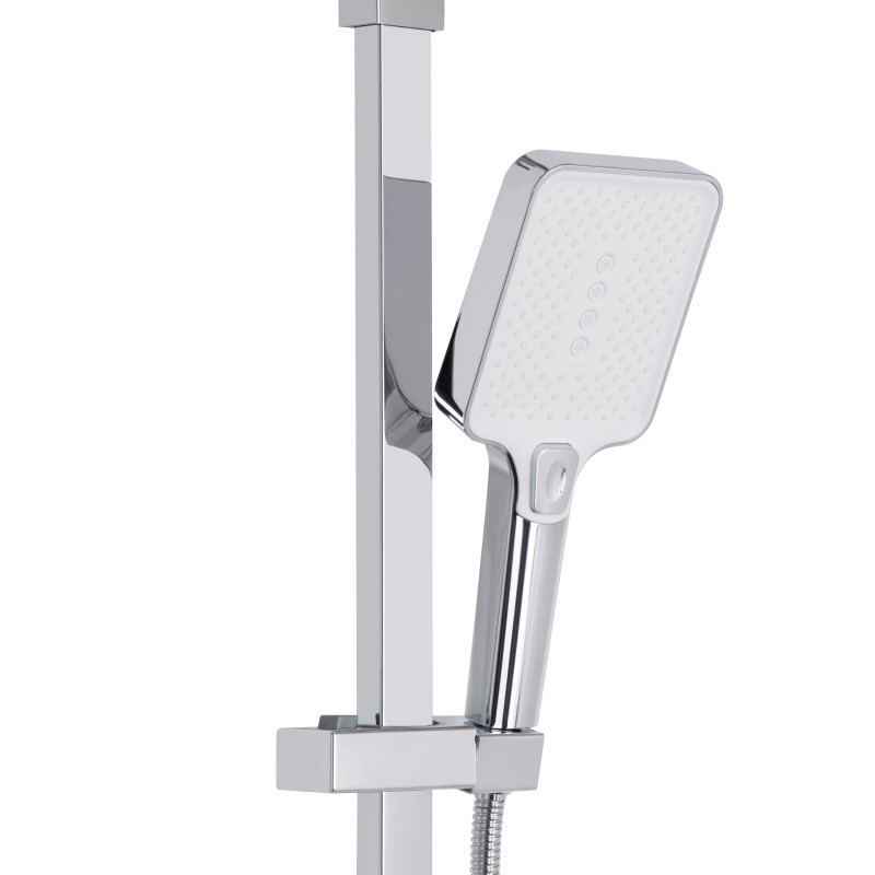 Qtap Душова система універсальна Swan Cascada на три споживача (з виливом) QTSWA111CRW45570 Chrome/White