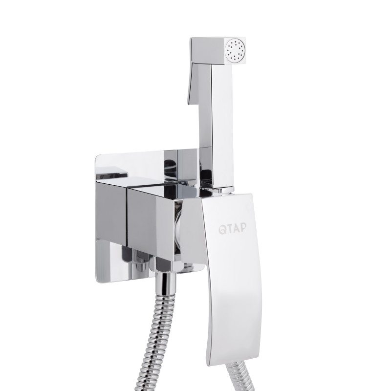 Qtap Набор для гігієнічного душу Swan Cascada прямокутний QTSWA262CRM45567 Chrome
