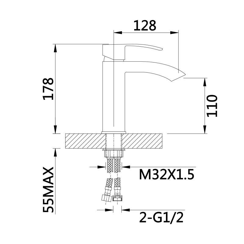 Qtap Змішувач для раковини Swan Cascada QTSWA270CRM45564 Chrome