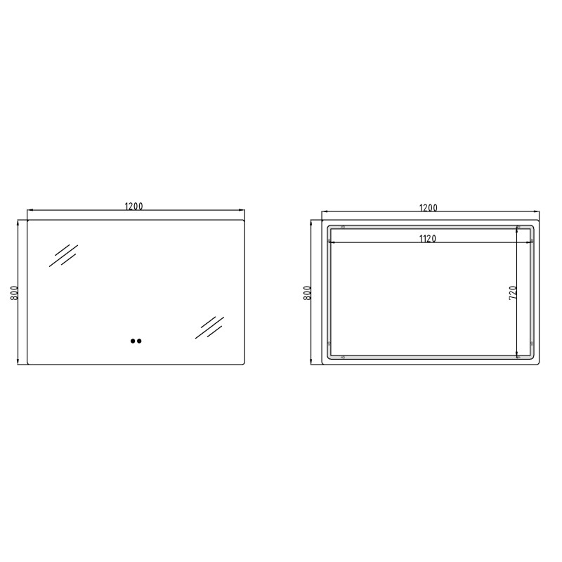 Дзеркало Qtap Taurus (TA2) 1200×800 мм з LED-підсвічуванням Touch, з антизапотіванням, з димером, рег. темп. кольору (3000-6500K) QTTAU120080048960 SD00055084