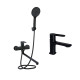 Qtap Комплект змішувачів Taurus: Змішувач для ванни QTTAU260BLM45664 + Змішувач для раковини QTTAU270BLM45660