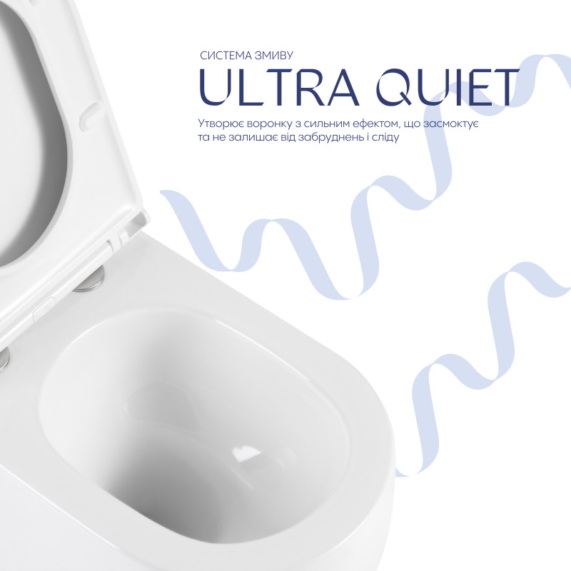 Унітаз підвісний Qtap Taurus Ultra Quiet 515×360×350 мм, White, з сидінням Slim Duroplast / Soft-close / Quick Release QTTAU26W49116 SD00055240