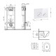 Готове рішення Qtap для ванної кімнати: підвісний унітаз Taurus Ultra Quiet 515×360×350 + комплект інсталяції Nest 4 в 1 (кругла клавіша White) SD00055990