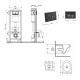 Готове рішення Qtap для ванної кімнати: підвісний унітаз Taurus Ultra Quiet 515×360×350 + комплект інсталяції Nest 4 в 1 (кругла клавіша Matt Black) SD00055998