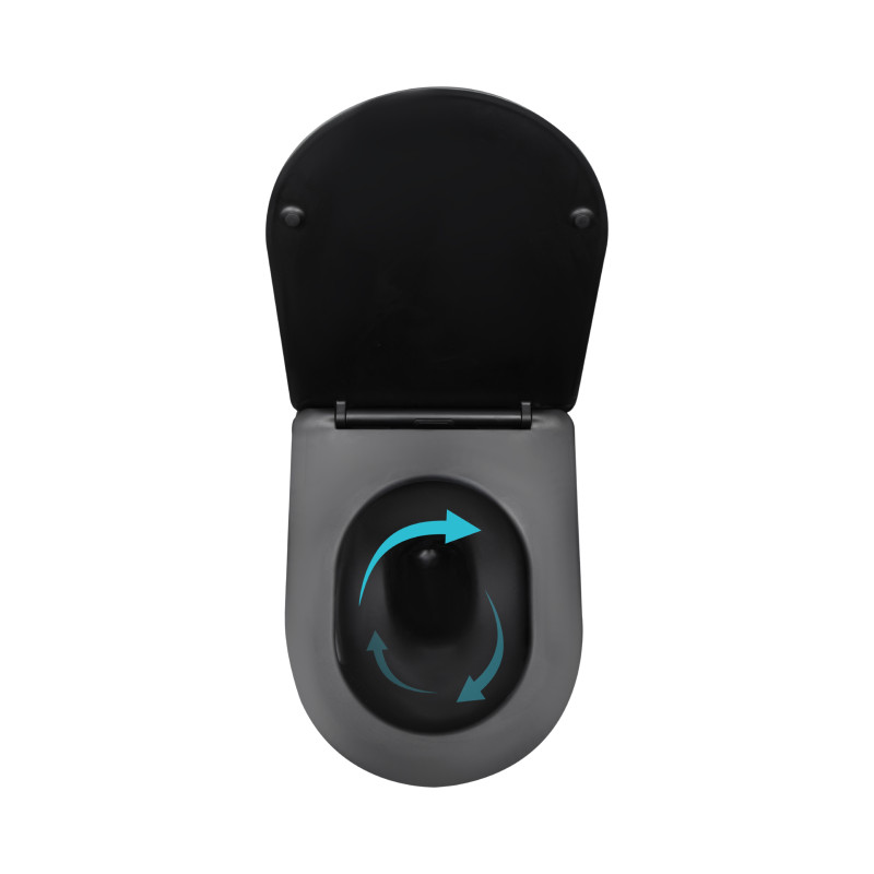 Унітаз підвісний Qtap Taurus Ultra Quiet 515×360×350 мм, Matt Black, з сидінням Slim Duroplast / Soft-close / Quick Release QTTAU28BLM50504 SD00056628
