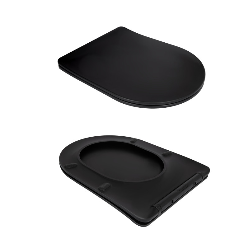 Унітаз підвісний Qtap Taurus Ultra Quiet 515×360×350 мм, Matt Black, з сидінням Slim Duroplast / Soft-close / Quick Release QTTAU28BLM50504 SD00056628