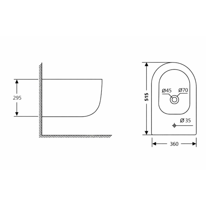 Біде підвісне Qtap Taurus 515×360×295 мм, White QTTAU28W49118 SD00055242