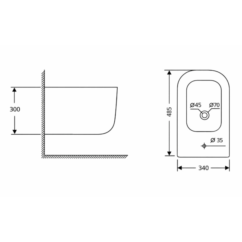 Біде підвісне Qtap Gemini 485×340×300 мм, White QTTAU28W49120 SD00055244