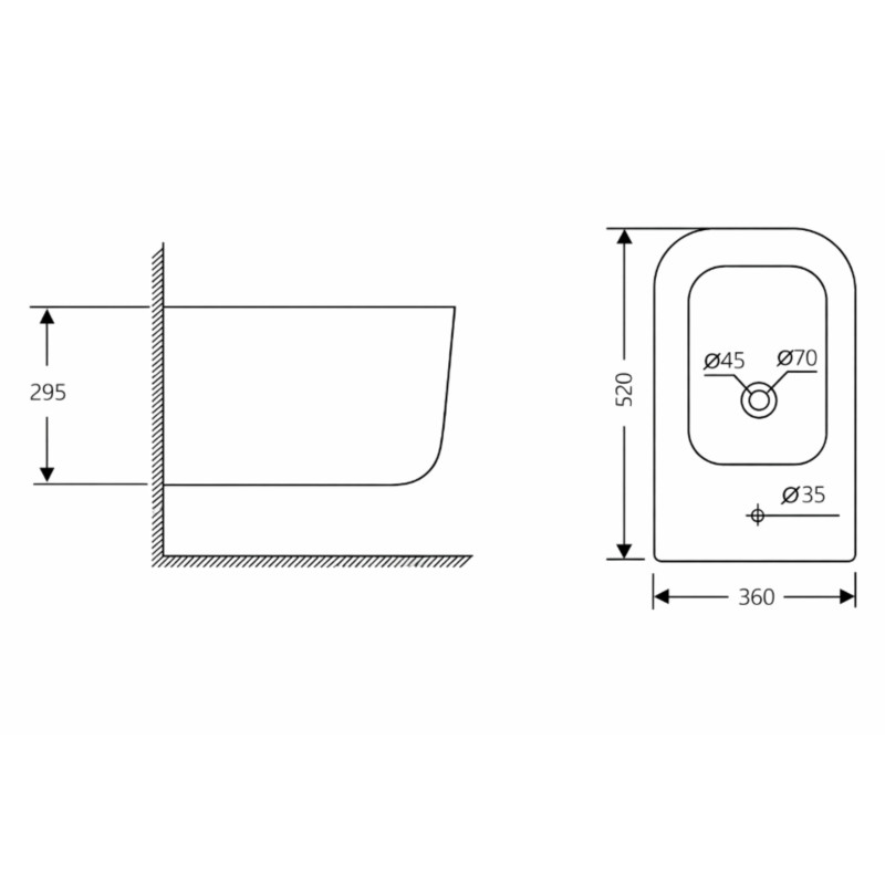 Біде підвісне Qtap Gemini 520×360×295 мм, White QTTAU28W49121 SD00055245