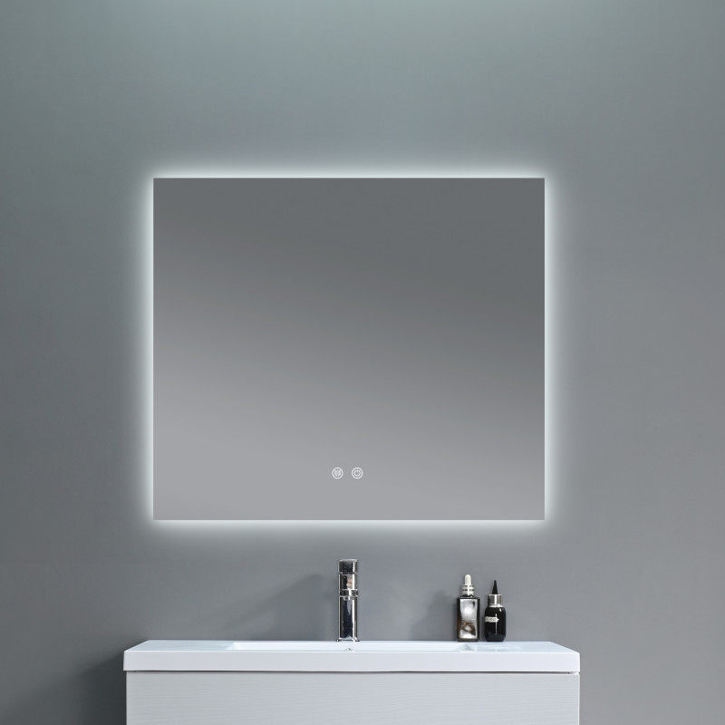 Дзеркало Qtap Taurus (TA1) 800×700 мм з LED-підсвічуванням Touch, з антизапотіванням, з димером, рег. темп. кольору (3000-6500K) QTTAU80070048954 SD00055078