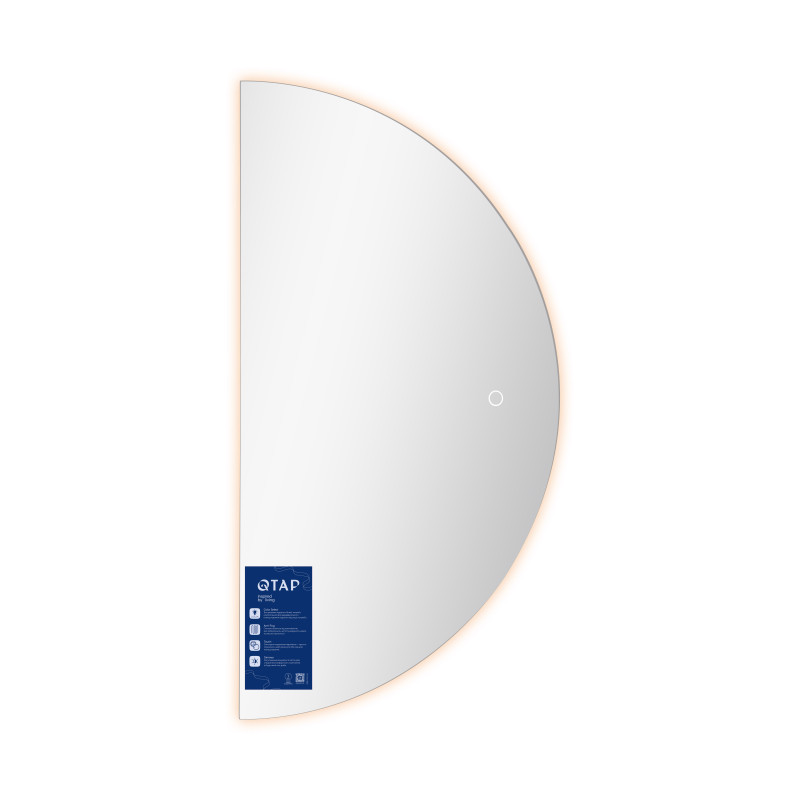 Дзеркало Qtap Taurus HR800 з LED-підсвічуванням Touch, з антизапотіванням, з димером, рег. темп. кольору (3000-6500K) QTTAUHR800 SD00055398