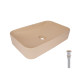Раковина накладна Qtap Tern 610x350x135 мм, Beige, прямокутна, з донним клапаном QTTER188SB49790 SD00055914
