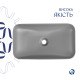 Раковина накладна Qtap Tern 610x350x135 мм, Stone grey, прямокутна, з донним клапаном QTTER188SG49789 SD00055913