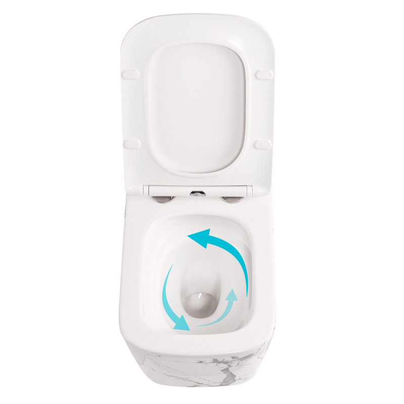 Унітаз підвісний Qtap Tern Ultra Quiet 520×345×325 мм, Marble, з сидінням Slim Duroplast / Soft-close / Quick Release QTTER26MR49002 SD00055126