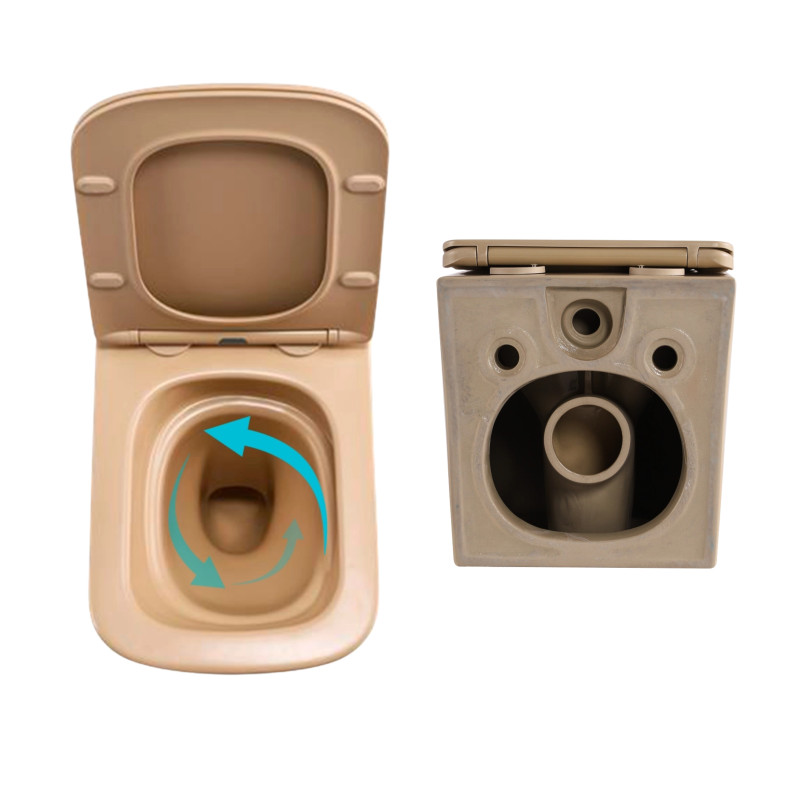 Комплект Qtap Tern Beige 3 в 1: підвісний унітаз Ultra Quiet + біде підвісне + раковина накладна QTTERSB49163 SD00055287