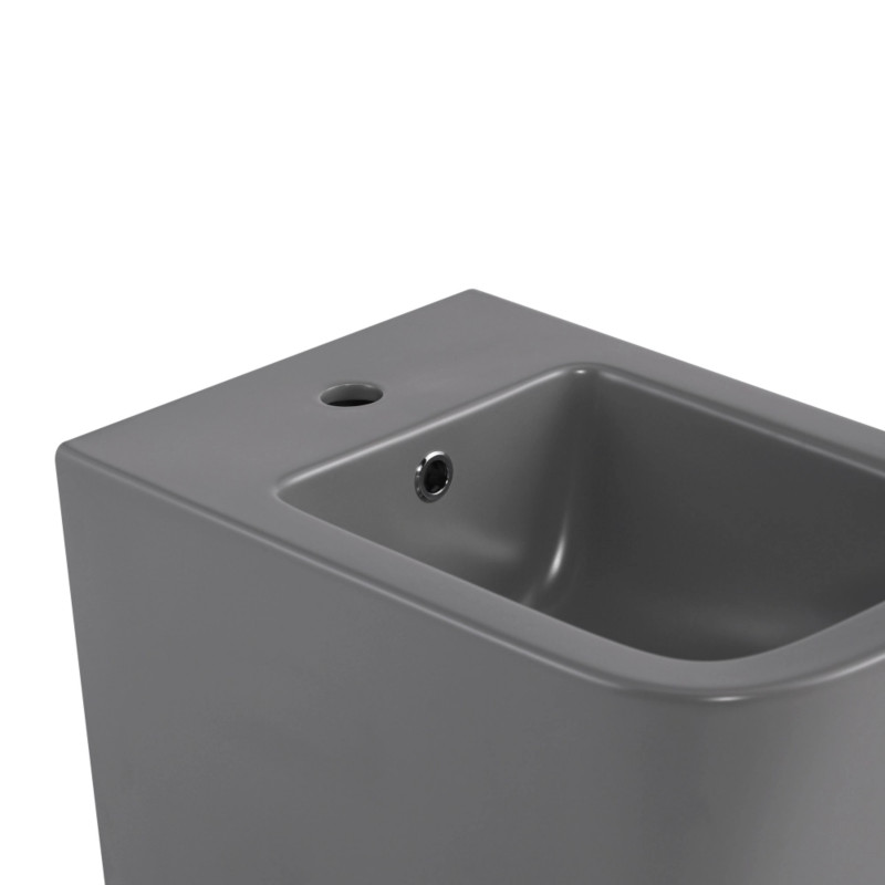Комплект Qtap Tern Stone grey 3 в 1: підвісний унітаз Ultra Quiet + біде підвісне + раковина накладна QTTERSG49162 SD00055286