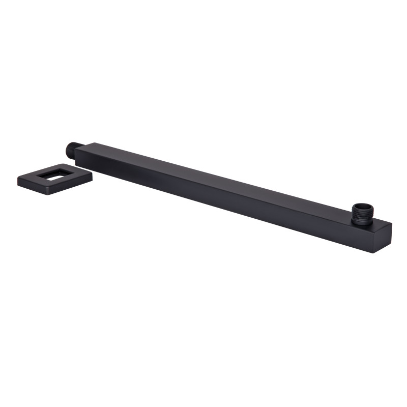 Qtap Кронштейн для верхнього душу Trubice 400 мм прямокутний QTTRU120BLM45929 Black Matt
