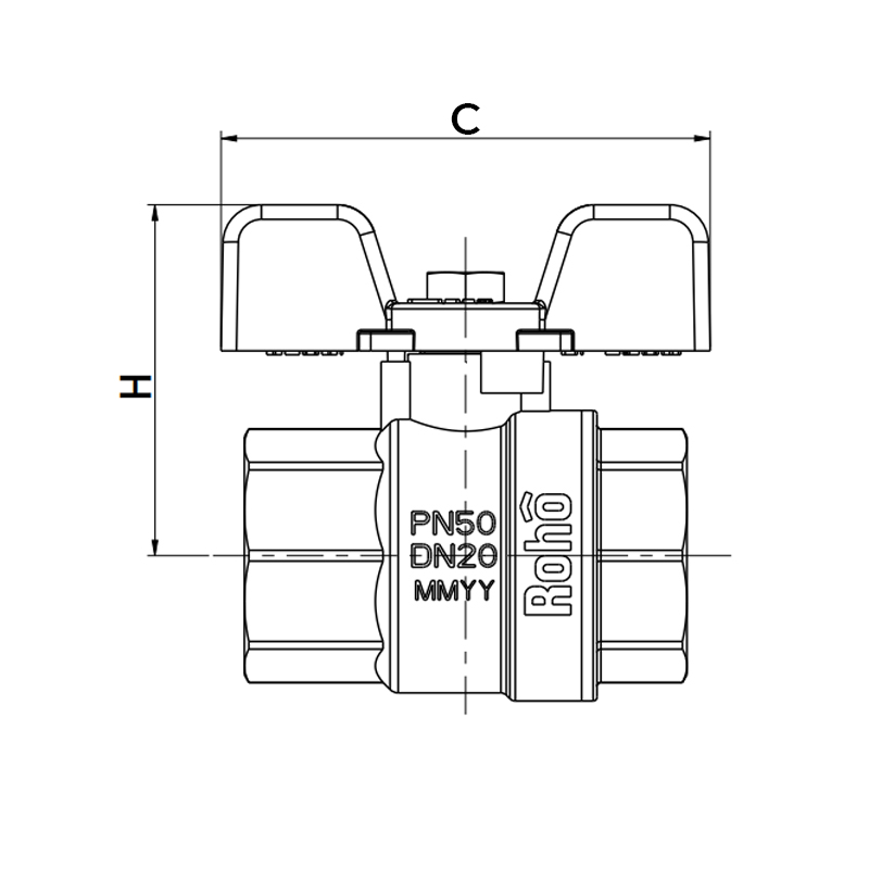 Кран кульовий Roho R100-100B - 1