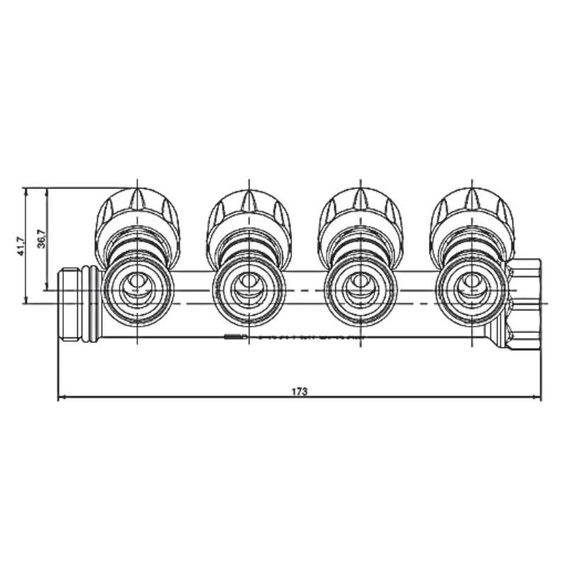 Колектор для теплої підлоги на 4 вих. Roho R809-04 - 3/4