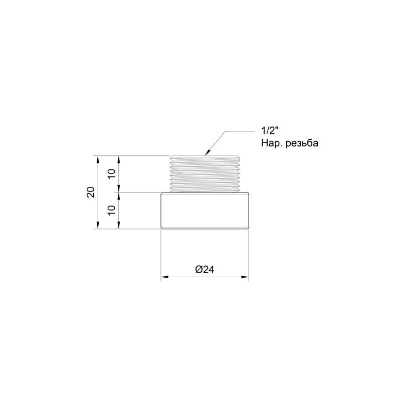 SD Plus Подовжувач 10х1/2
