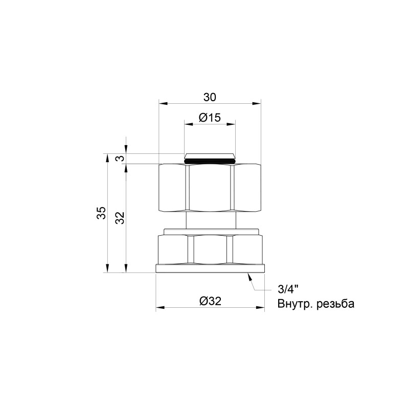 SD Plus Перехідник обтискний 20х3/4