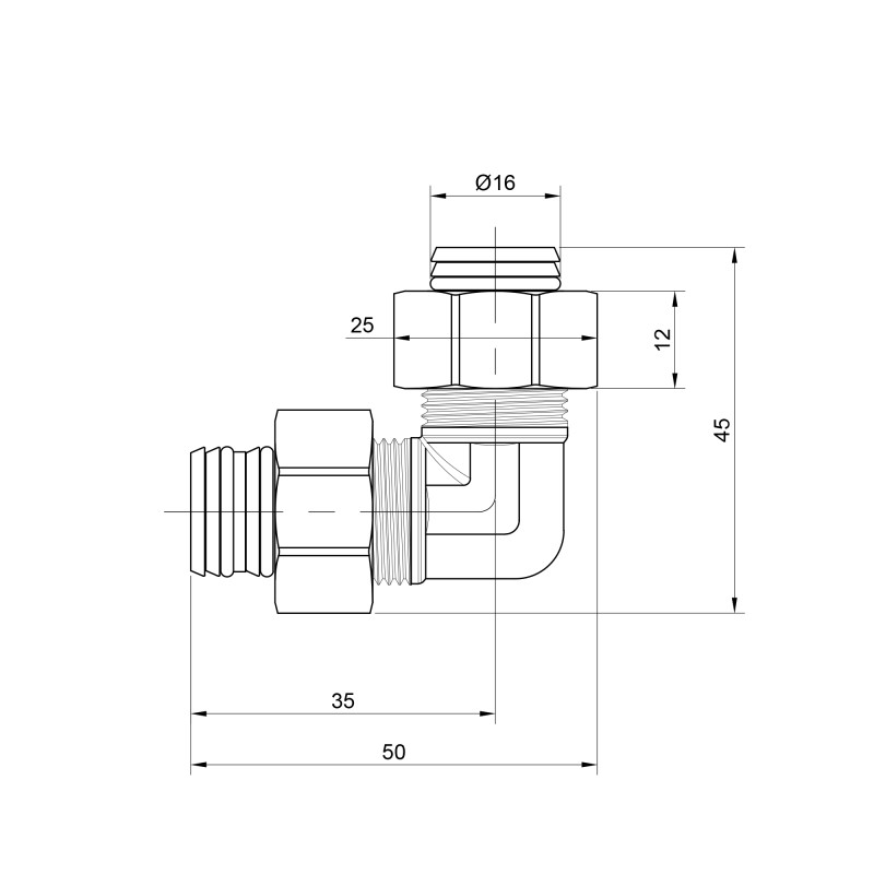 SD Plus Кут обтискний 16 SD155W1616