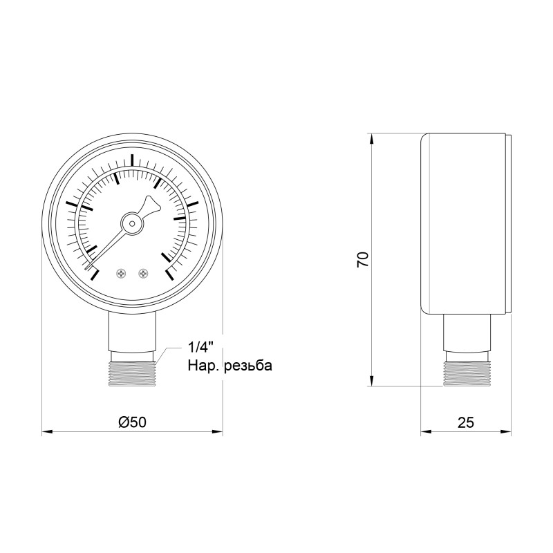 SD Plus Манометр 50 мм 1/4