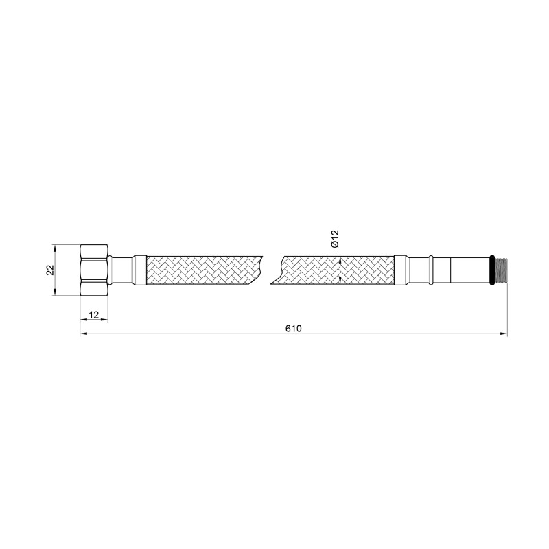 SD Plus Гнучка підводка для води М10 60 см (пара) SD396W60