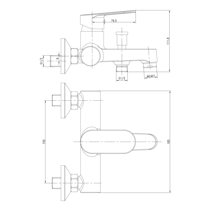 IMPRESE Душовий набір Bila Desne (10070+T-00300SQ) (SET20230604)