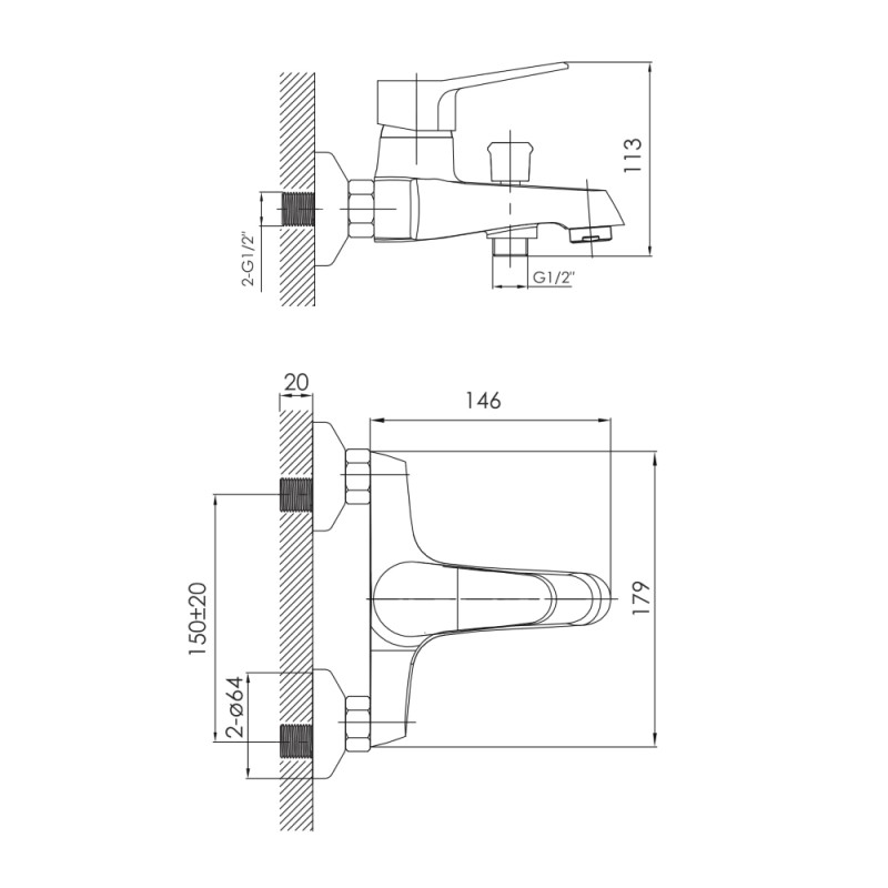 IMPRESE Душовий набір Bila Desne (10080+T-00260SQ) (SET20230606)