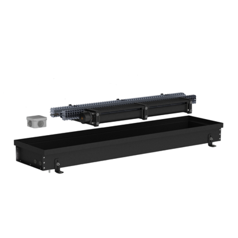 Carrera Внутрішньопідлоговий електричний конвектор Electro SEV Black 250х2000х90 220V + вент. DC24V (SEV_B_25/200/09)