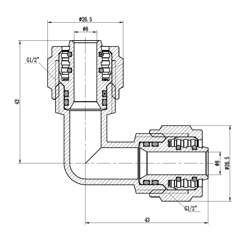 SD Forte Кут обтискний 16 SF173W1616