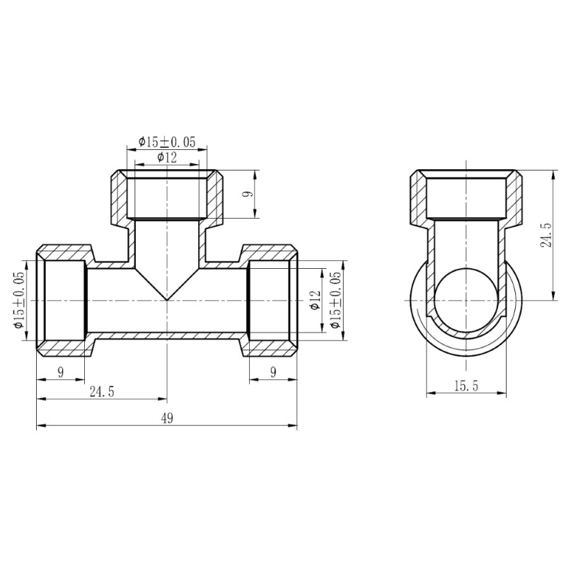SD Forte Тройник обтискний 16 SF176W161616