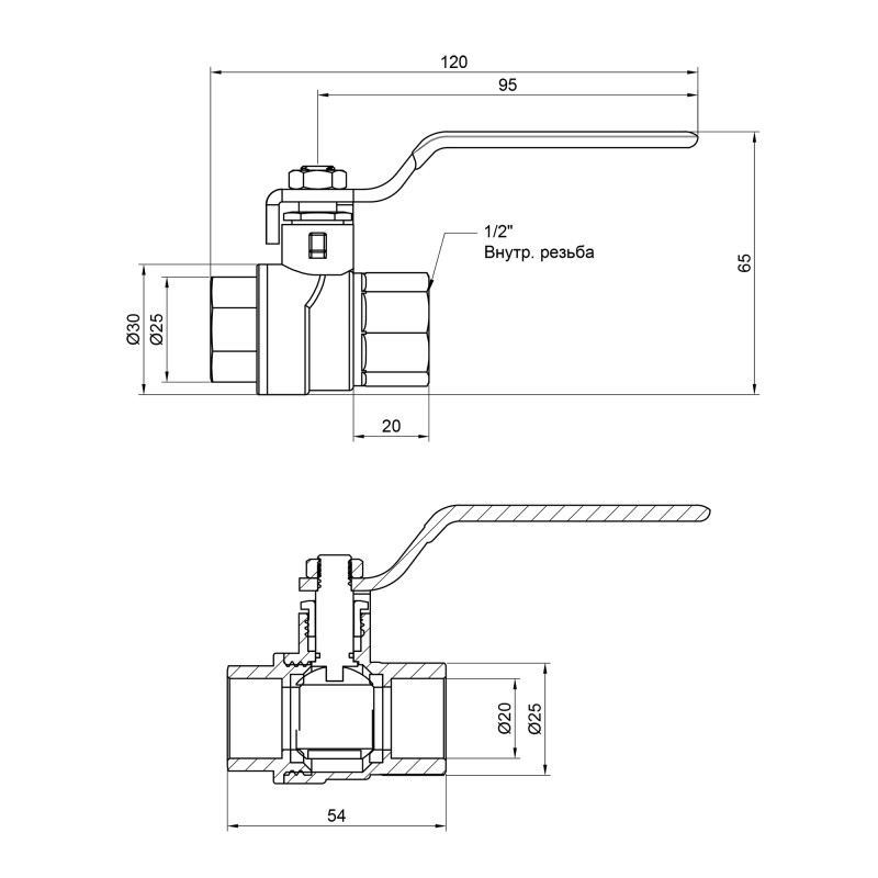 SD Forte Кран кульовий 1/2