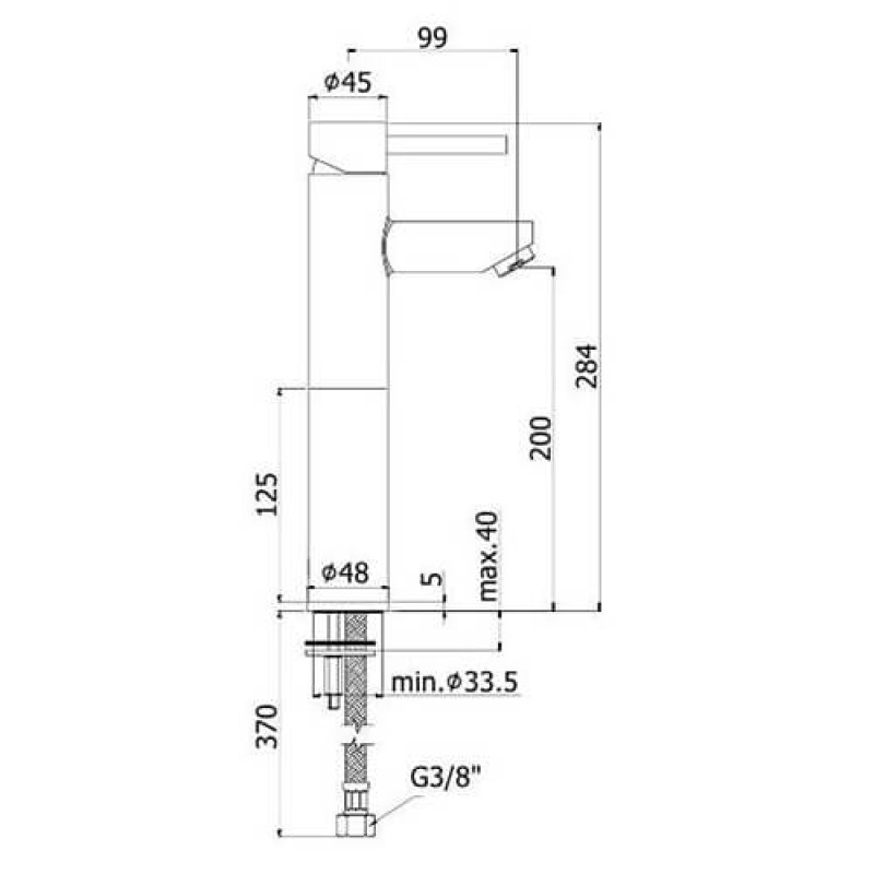 Paffoni Змішувач для умивальника Stick SK 071 HCR 120 високий, хром (SK071HCR120)