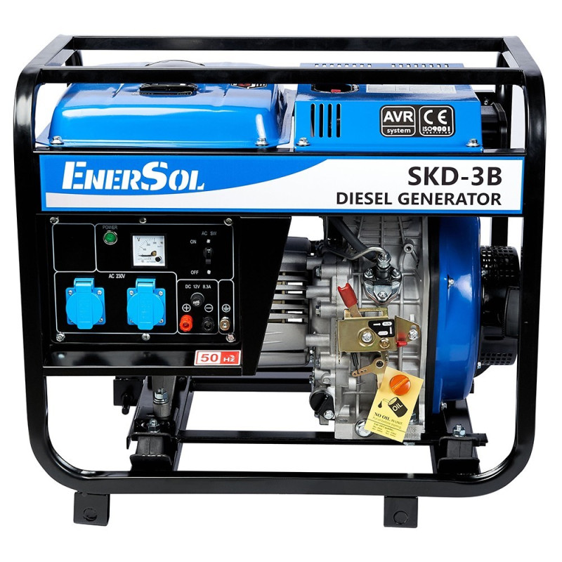 Генератор дизельний EnerSol SKD-3B, 230В, 2.8/3кВт, ручний стартер, 85кг, SKD-3B