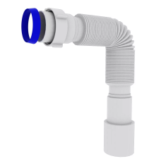 Kronoplast Гнучка трубка для сифону Ø40/50 з накидною гайкою 1 1/2'', 310-650 мм (SN00000024)