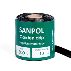 Лента эмиттерная Sanpol Garden Drip, 8 mil, 10см, 1,38 л/час (бухта 300)