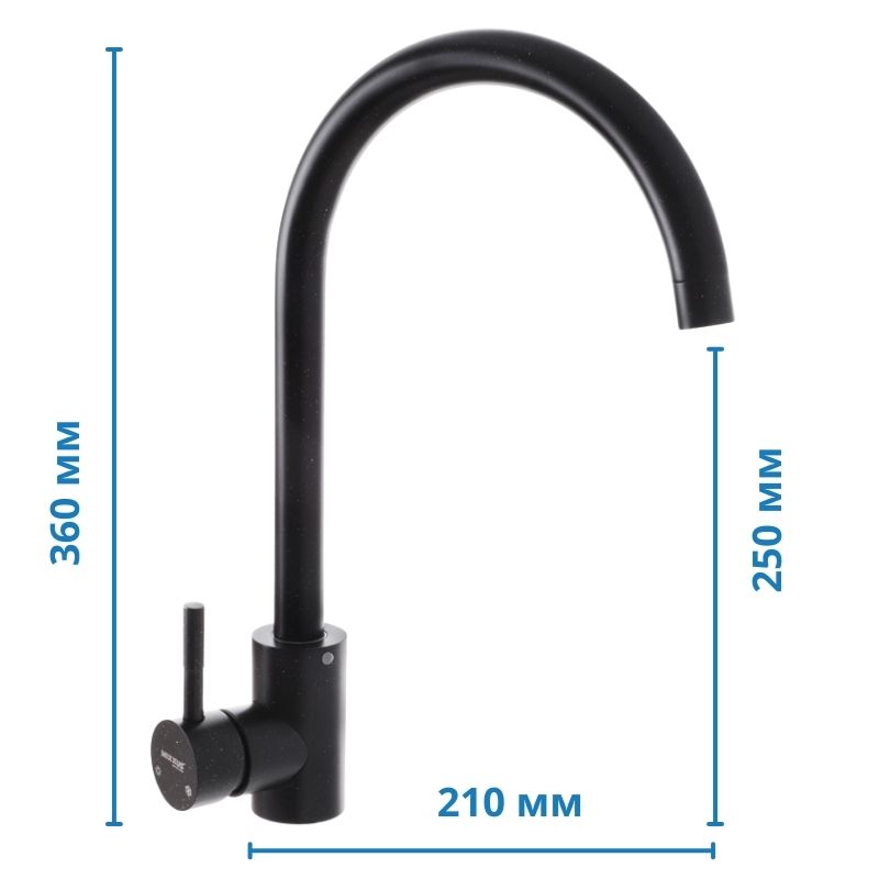 Кухонний змішувач чорний Mixxus SUS 011-2 (SS0003)