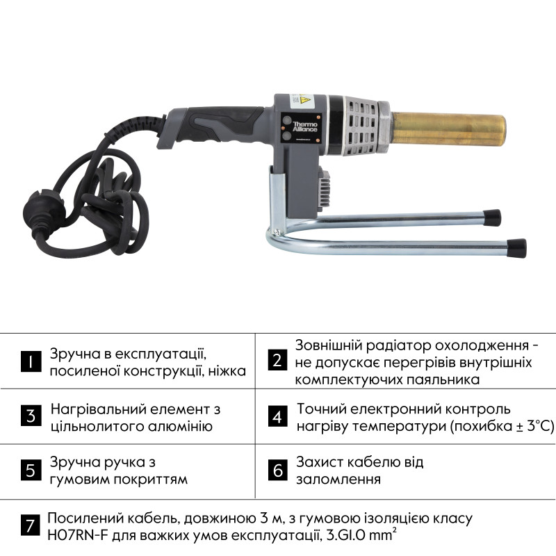 Паяльник для пластикових труб Thermo Alliance STD-102 Ø20-32 (автоматичний 700W) SD00052959