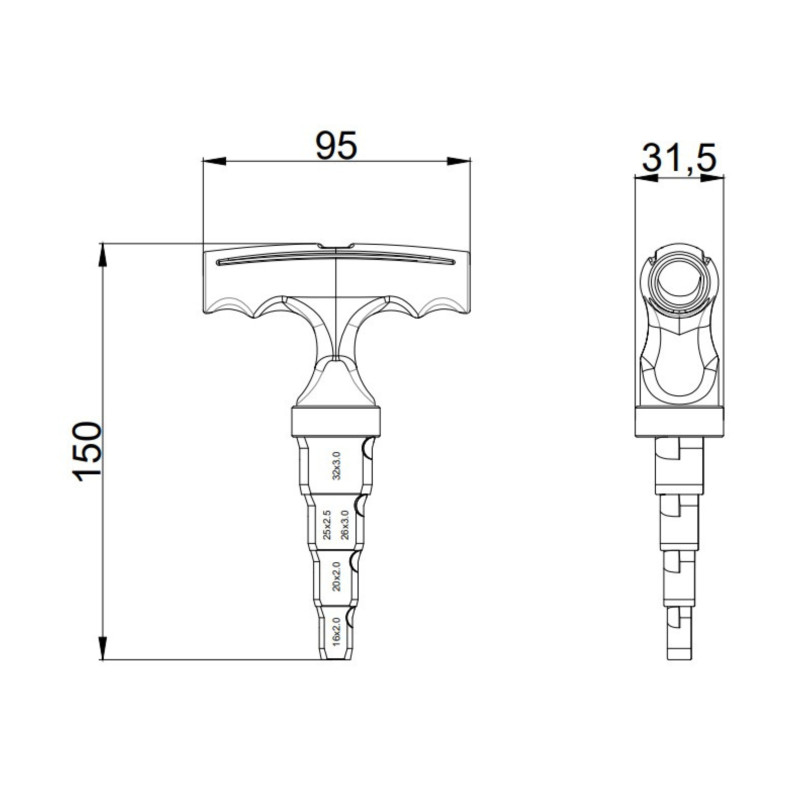 Калібратор Thermo Alliance для м/п труб d16-32 STD-405 SD00054390