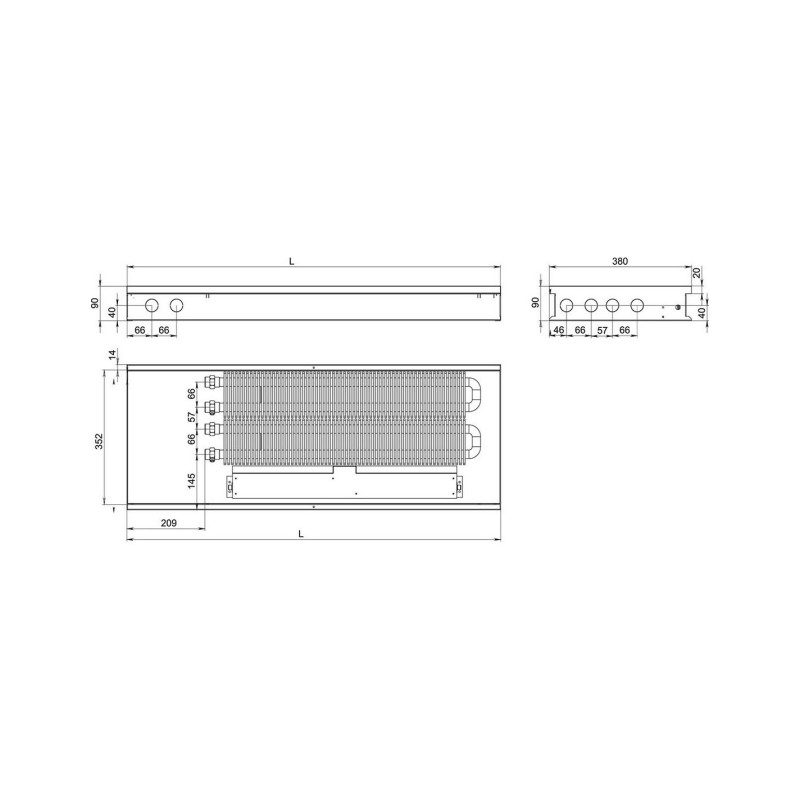 Carrera Внутрішньопідлоговий конвектор SV2 Black 380х1500х90+вент. DC24V (SV2B24dc_38/150/09)