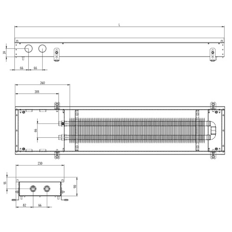 Carrera Внутрішньопідлоговий конвектор S Inox 230х3000х90 (S_I_23/300/09)
