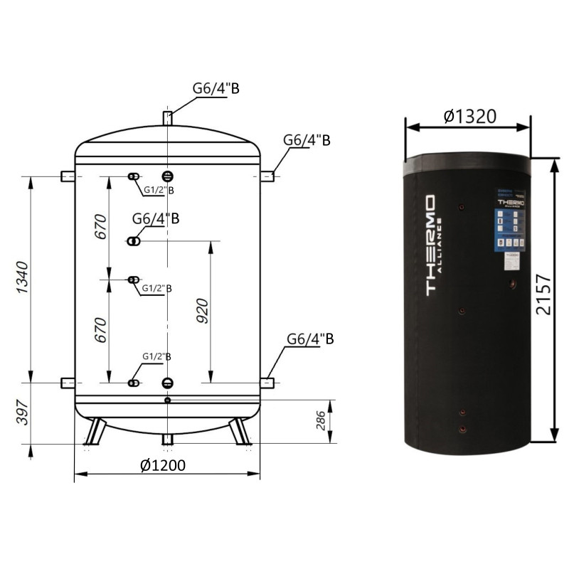 Теплоакумулятор Thermo Alliance TA-ТАМ-00 2000 60 мм SD00048840