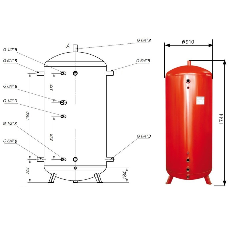 Теплоакумулятор Thermo Alliance TA-ТАМ-00 750 без ізоляції SD00047698
